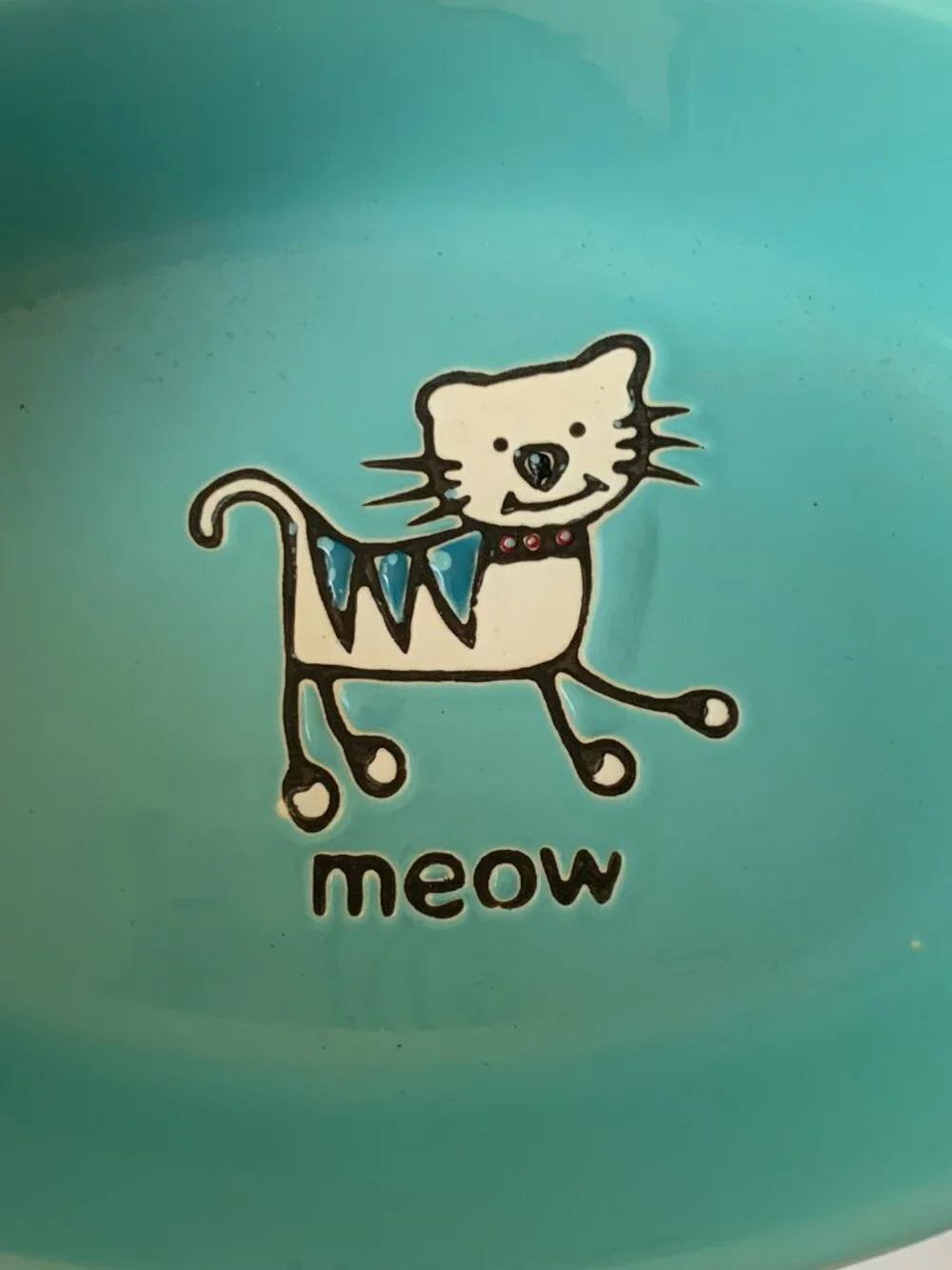 PETRAGEOUS DESIGNS MEOW CAT BLUE BOWL OVAL DISH